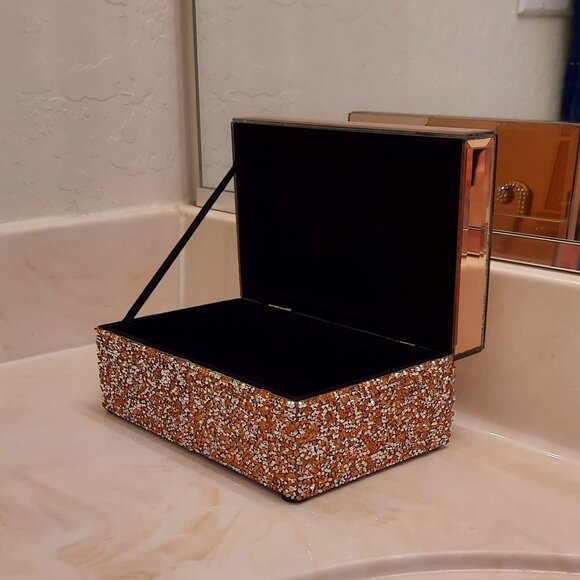 Pink Rose Sparkle Jewelry Makeup Box with a Monogrammed J (NWOT) - Picture 9 of 12
